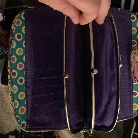 Vera Bradley retired Heather print magnet lock wallet with change purse inside - Picture 3 of 5